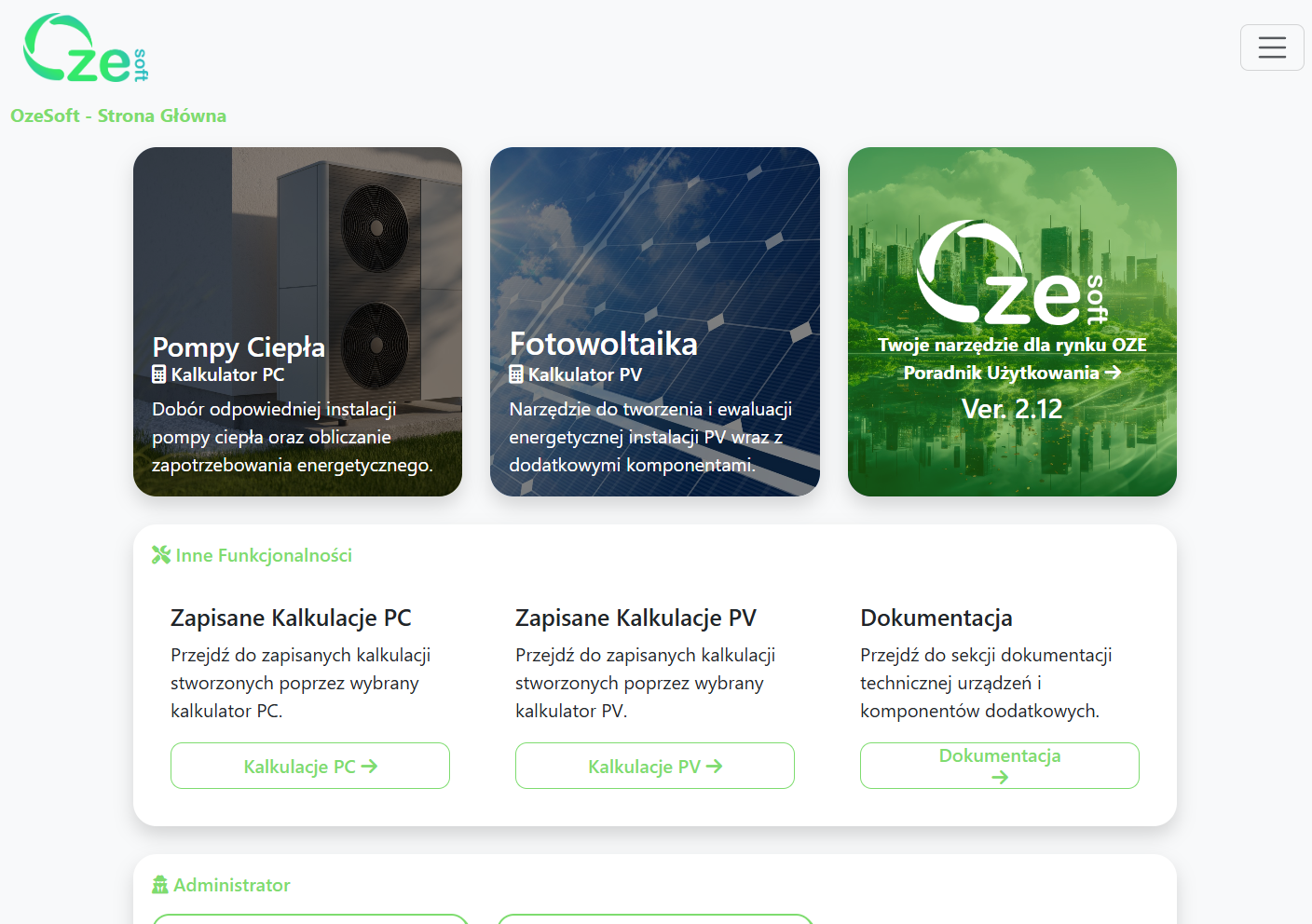Platforma doboru instalacji oze - ozesoft